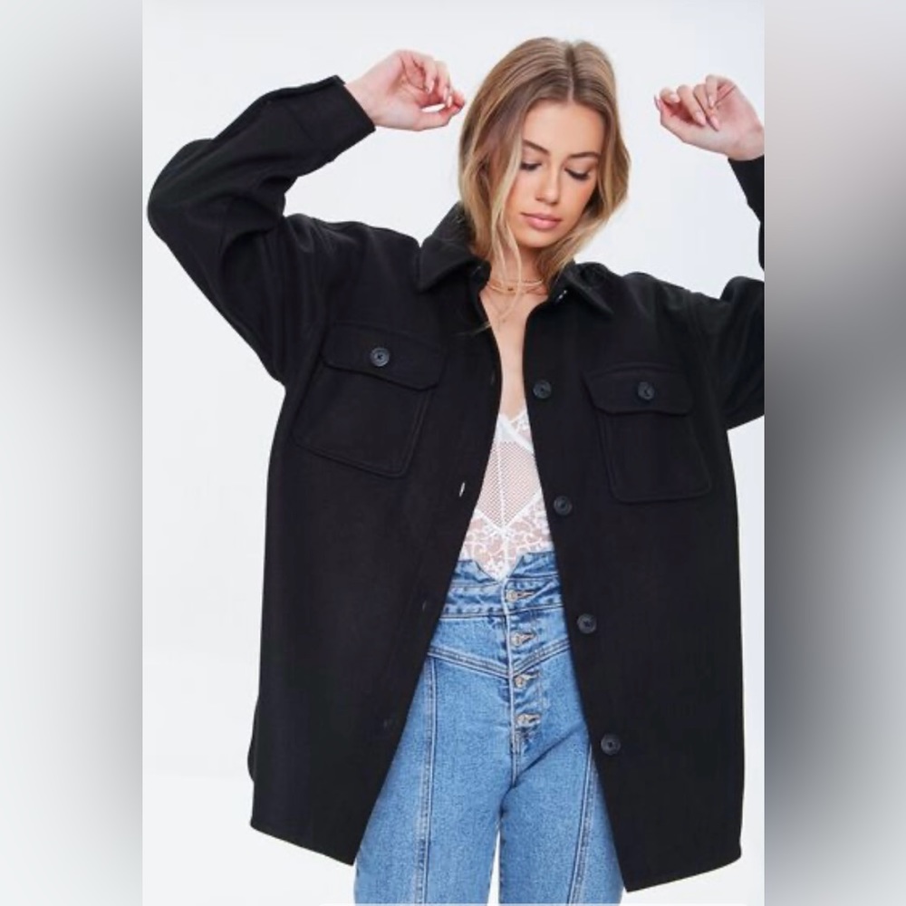 Forever 21 Oversized Button Front Shacket